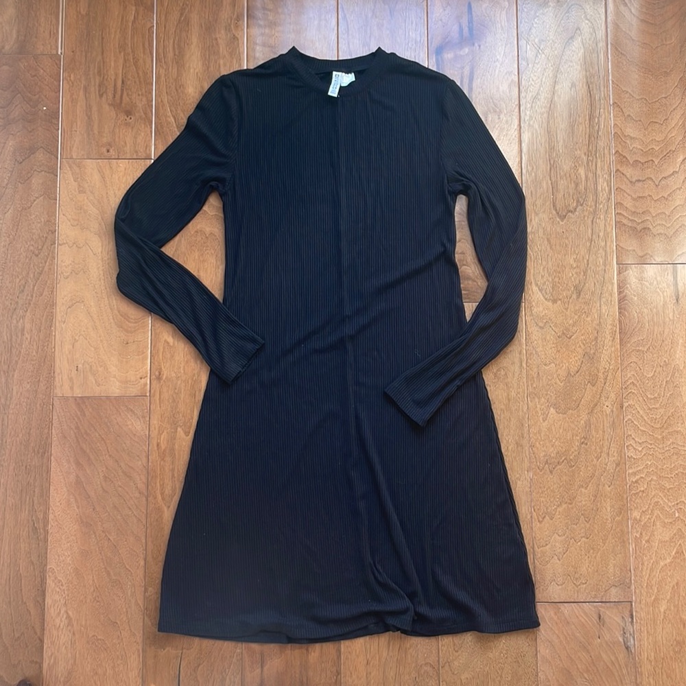 H&M Divided ribbed jersey dress in black size S
